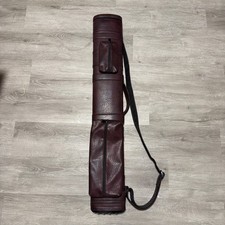 Vintage Giuseppe 2x4 Pool Cue Case burgundy faux Leather Hard Shell  picture