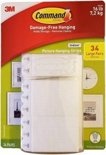 3M Command Picture Hanging Strips 34 Pairs 68 Large Strips Hold 16 lbs picture