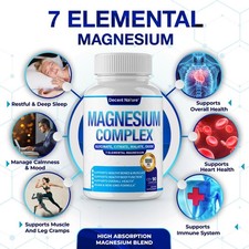 Decent Nature Magnesium Complex 1000mg 7 Elemental Magnesium Vegan Non‑GMO 90 C picture