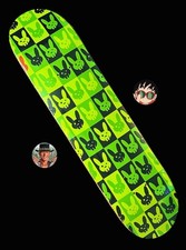 RARE Popwar Skateboard Deck Rabbit Bunny Green Black Vintage Cairo NOS NEW picture