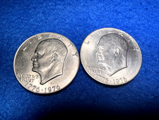 1976-D 1776 Eisenhower Dollar Type 1 & 1976-P  AU- “BU” Cond. Both Coins  $13.99 picture
