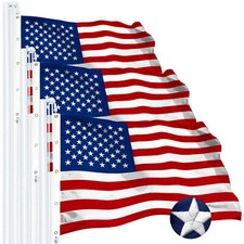 Storm Flyer 10x15 ft 3PK Tough Embroidered American Flag, Heavy Duty Polyester picture