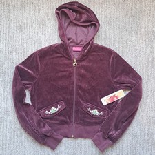 NWT New Vintage Thalia Sodi Suede-feel Burgandy Hoodie Hooded Jacket Size Small picture