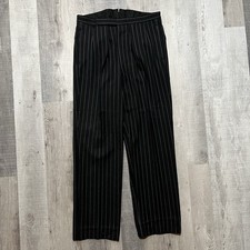 VTG 30s/40s F.R. Tripler & Co Pinstripe Black Suspender Trousers Pleated Pants picture