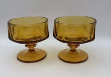 2 Colony Indiana Glass Sherbet Dish Nouveau MCM Footed VTG picture