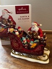 Hallmark 2026 Santa & His Sleigh Ornament Signing Piece Special Edition Signed picture