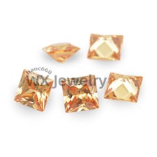 50pcs 2x2-12x12mm Square Shaped Champagne Loose cubic Zirconia CZ Stone Bright picture