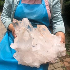 36.85LB Natural Clear Beautiful White QUARTZ Crystal Cluster Specimen Healing picture