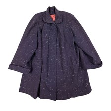 1950s Blue Flecked Women's Swing Coat Wool Blend Atomic Rockabilly 50R picture