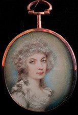 Portrait Miniature of Elegant Young Woman by Plimer, ca. Late 18th C. picture