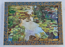 Claude Monet , Painting Oil On Canvas , signed stamped vintage. picture