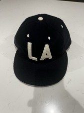Vintage Rare EBBETS FIELD Wool Baseball Cap Navy LA Made in USA Size 7 5/8 LA picture