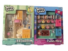New Release Teeny Tinies Teeny Bathroom and Candy Shop Play Sets Lot of 2 NIB picture