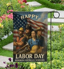 Happy Labor Day Welcome Garden Flag Patriotic Outdoor Yard Decor picture