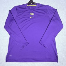 Nike NCAA LSU Tigers Sideline Crew Pullover Sweatshirt Dri-Fit NEW Mens Size L picture