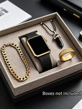 Men's LED Square Watch And Jewelry Set Birthday Gift Non-Smartwatch Box Not Incl picture
