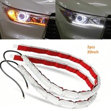 Crystal DRL LED Strip Lights Daytime Flowing Turn Signal Flexible Daul Color picture
