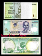 10 Trillion Zimbabwe Dollars, 500, 000 Vietnam Dong + 10, 000 Iraq Iraqi Dinar. picture