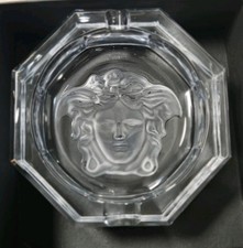 Versace Medusa Lumiere Crystal Ashtray 6.25 in W/COA & Box picture