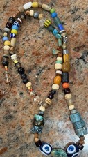 Native American Old Treasure Necklace, Old Trade Beads, Ghost Beads,Turquoise picture