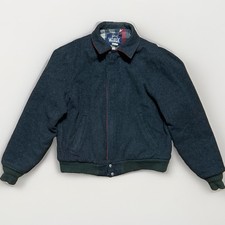 Vintage Woolrich Thinsulate Wool Bomber Jacket Size Medium USA Made Plaid Lined picture
