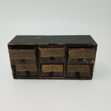 Swartchild & Company 6 Small Vintage Swiss Watch Parts Drawers With Parts In Box picture