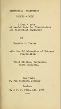 1,016 Page Horatio A. Foster 1903 ELECTRICAL ENGINEER'S POCKET - BOOK on Data CD picture