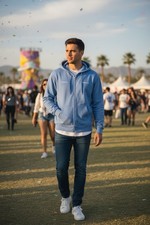 Le Sserafim Coachella 2024 Official Festival Merch Blue Zip-Up Hoodie One Size picture