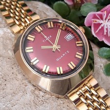 Serviced 1972 Timex Time Machine Q Quartz Electric Men's Vintage Watch Red Dial picture