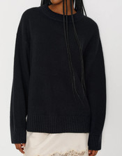 Reformation Cove Oversized Cashmere Sweater size L Large Black soft 23x19 picture