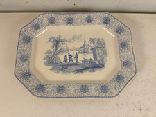 Antique William Adams Persia Pattern Blue & White Transferware Tray picture