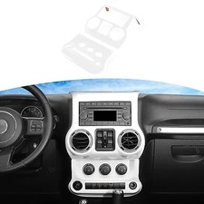 for Jeep JK Dash Accents Radio A/C Controls Cover Trim for Jeep Wrangler White picture