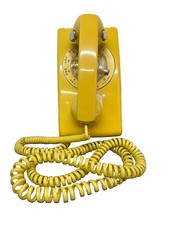 Vintage 70's Western Electric Model554 Yellow Rotary Wall Phone picture