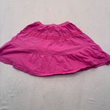 Gymboree Girls Pink Tiered Ruffle Cotton Skirt Size 4 Elastic Waist Ribbon Trim picture
