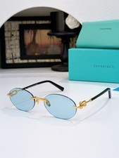 Tiffany TF3104D Women's Shades 58-18-140 Minimal Rimless Oval Frame Blue Lens picture