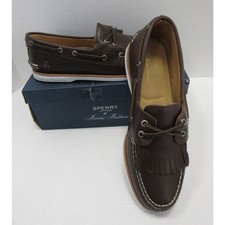 Sperry Top Sider X Brooks Brothers Boat Shoes 11.5 Brown A/O Leather Kiltie NEW picture