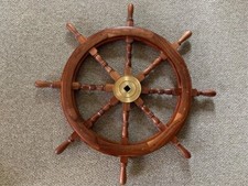 Solid Wood Ship's Handcrafted Wheel - 36 inch Diameter-Absolutely Stunning Decor picture