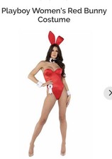 Playboy Bunny Costume Set Bodysuit Ears Tail Cuff Links Bow Tie Red PB127 picture