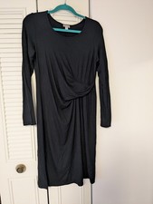 J Jill Wearever Collection Stretch Long Sleeve Black Dress Size Small picture