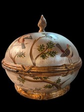 VERY LARGE VINTAGE / ANTIQUE COVERED BOWL/Gorgeous picture