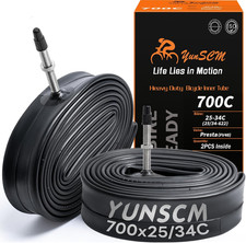 700C Heavy Duty Bike Tubes 700X25C/28C/32C/34C FV48 (25/34-622) 2-PCS picture