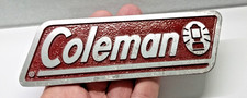 Vintage Coleman Lantern Advertising Sign Old Cast Metal Name Plate Badge Rare picture