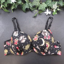 Torrid Women's Bra 42C Black Multi-Color Celestial Push-Up Underwire Padded picture