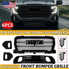 6pcs For 2019-2022 GMC Sierra 1500 Denali AT4 Front Grille Plate + Fog Bezel Set picture