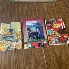 3 Vintage 50s-70s Cook Books, The Holiday, The New England, Amish Cooking picture