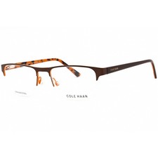 Cole Haan Men's Eyeglasses Brown Metal Rectangular Half Rim Frame CH4054 210 picture