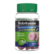 Robitussin Soft Chews, Nighttime Cough DM Cold Medicine, Berry Flavor, 20Ct picture