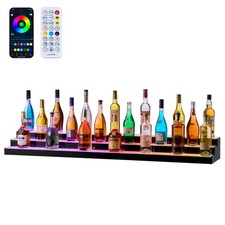 Uimoso LED Illuminated Liquor Bottle Display Shelf, 3-Tier, 60-inch Acrylic picture