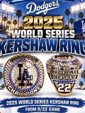 PRESALE 💍 Clayton Kershaw LA Dodgers ‘25 World Series Championship Ring 9/22/26 picture