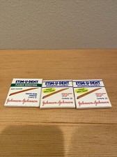 3 Vintage Packaging 1980s Johnson & Johnson Stim-U-Dent Cleaners Wood - NEW picture